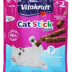 德國VitaKraft貓小食 – 三文魚肉條(3支裝) 18g