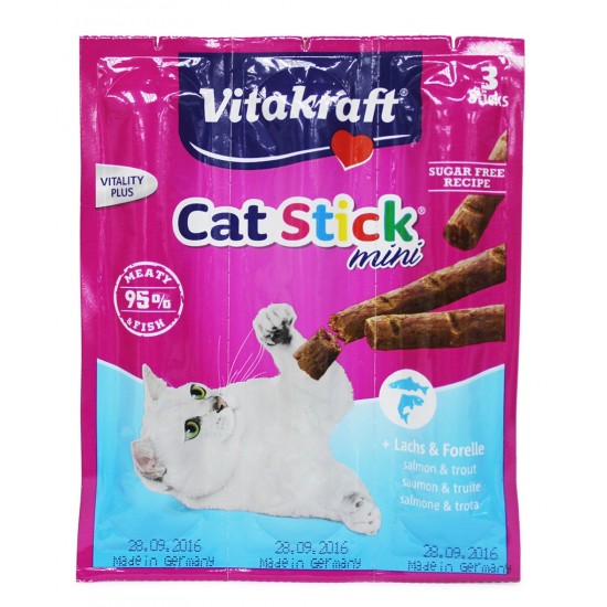 德國VitaKraft貓小食 – 三文魚肉條(3支裝) 18g