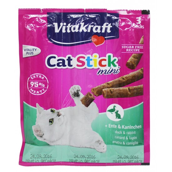 德國VitaKraft貓小食 – 鴨肉+兔肉條 (3支裝) 18g