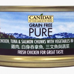 Canidae Pure狗罐頭 – 雞肉,白身吞拿魚, 三文魚與蔬菜156g
